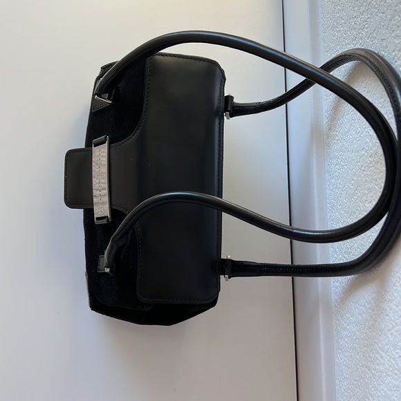 Preowned Fratelli Rossetti black handbag suede & leather, shoulder strap… - Picture 4 of 9